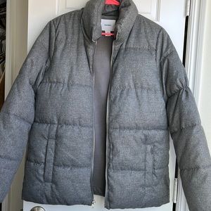 Old Navy Gray Puffer Jacket w/ Fleece Lining